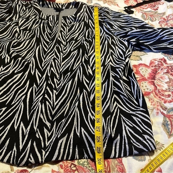Maggie Barnes Blazer Black & White Zebra Print 3/4 Sleeve Glam Edgy 80s 3X - Picture 9 of 10